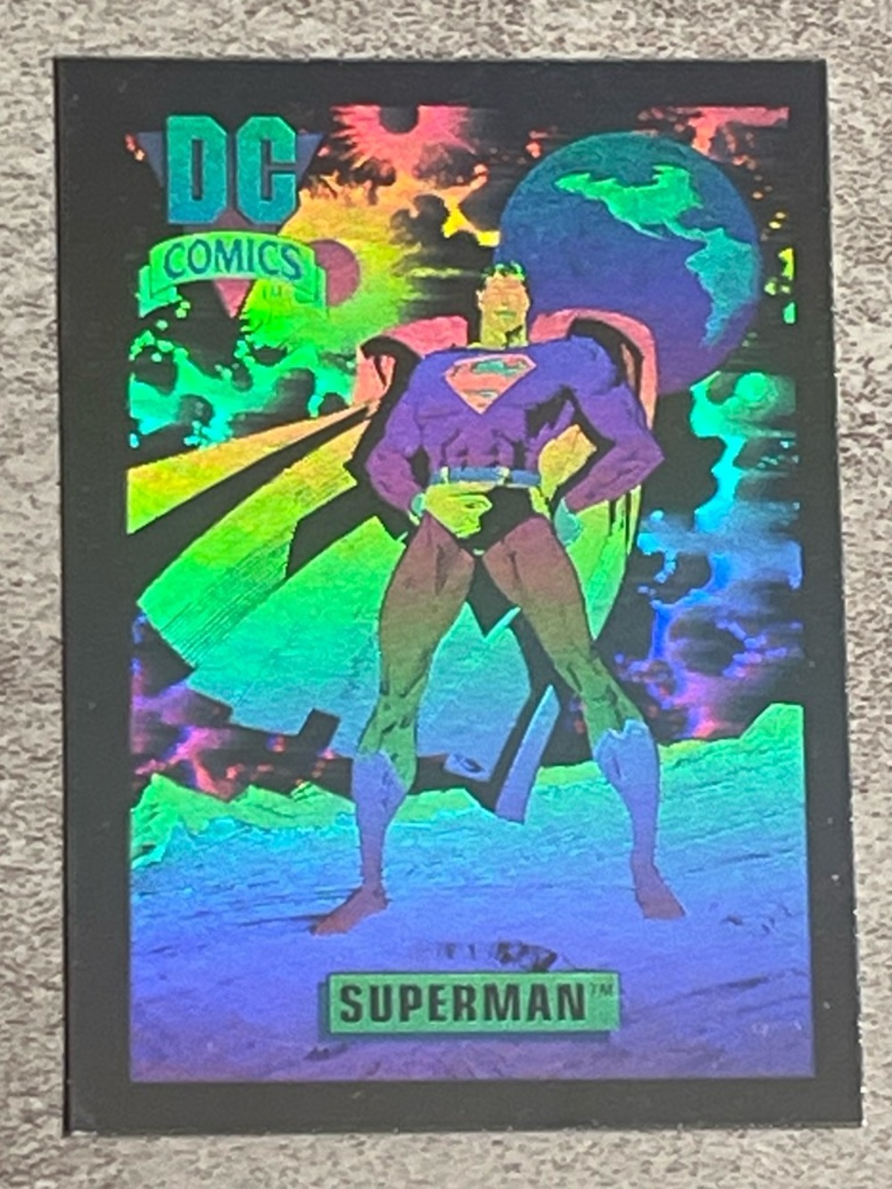 1992 series 1 DC Comics Superman Holographic DCH8 trading card